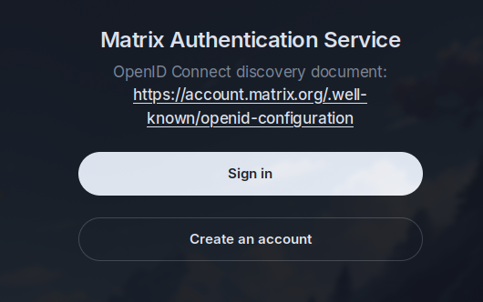 Element Welcome Page